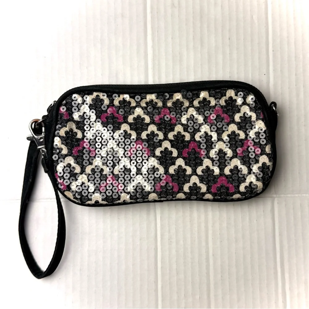 Vera Bradley Shimmer Sequins Wristlet Clutch Purse In‎ 